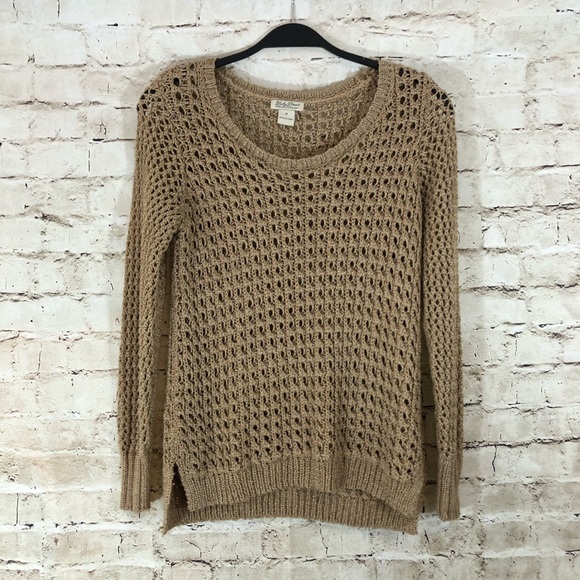 Lucky Brand Sweaters - NWOT Lucky brand fishnet tan sweater size medium